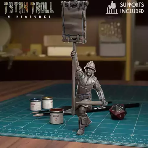 Town Guard Banner - Pre-Supported 3D print model