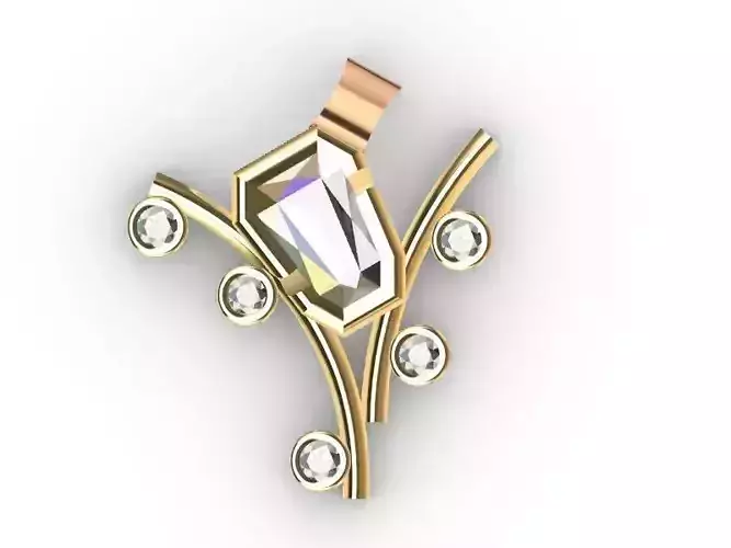 contemporary coffin cut pendant stl verified