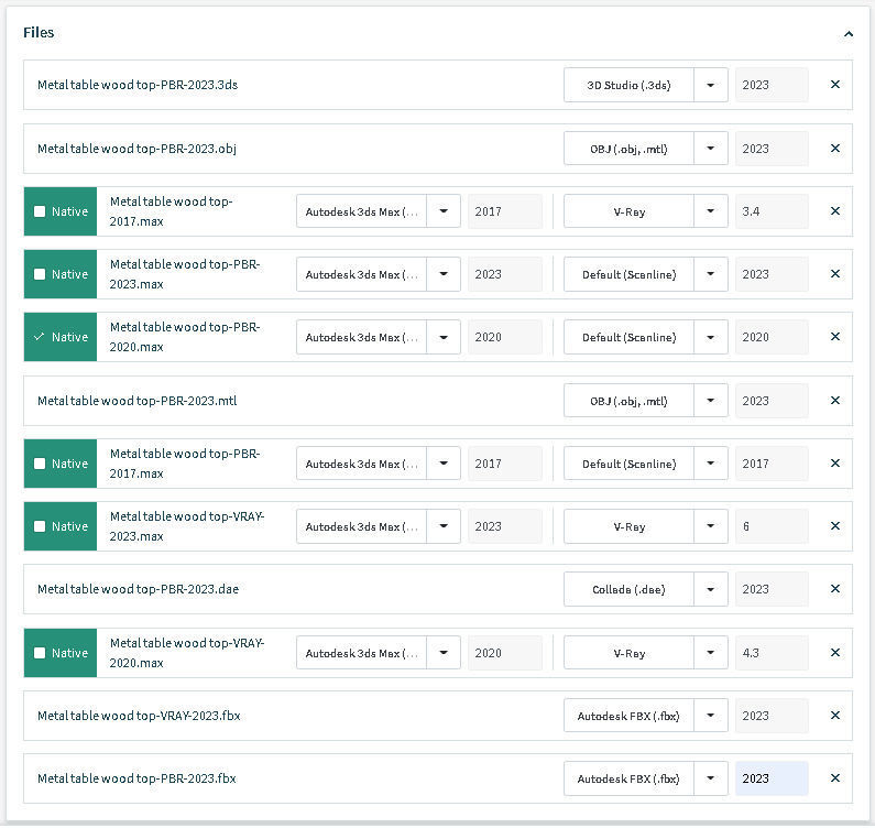 Metal table wood top 3D model_13