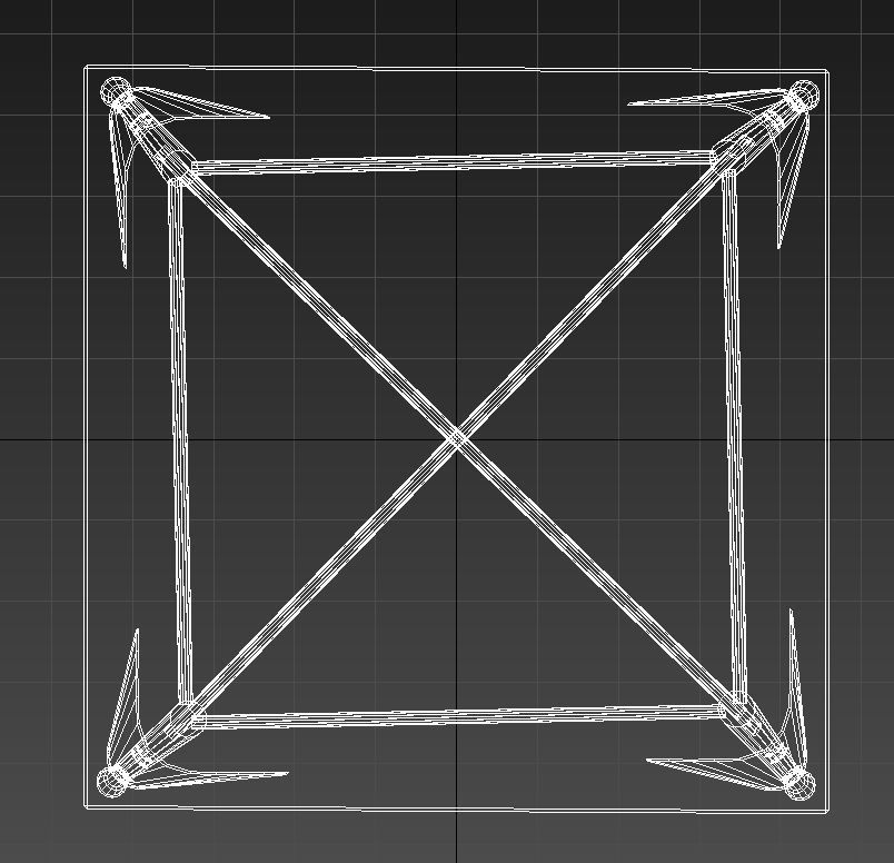 Metal table wood top 3D model_12