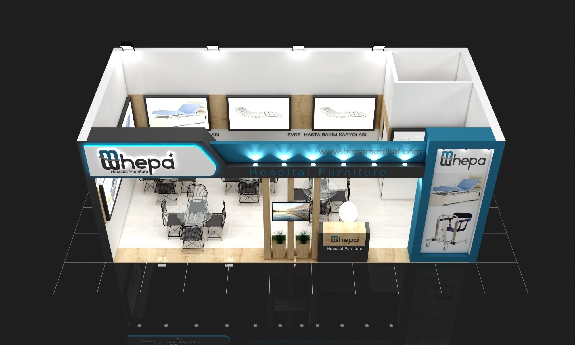 Exhibition Booth Stall Size 9 m x 4 m Height 366 cm 3D model 3D model_3