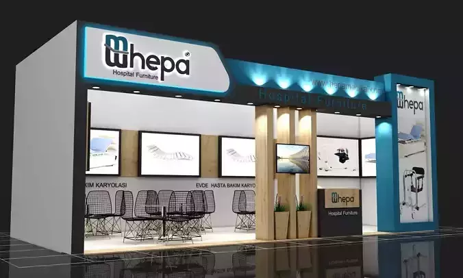 Exhibition Booth Stall Size 9 m x 4 m Height 366 cm 3D model 3D model