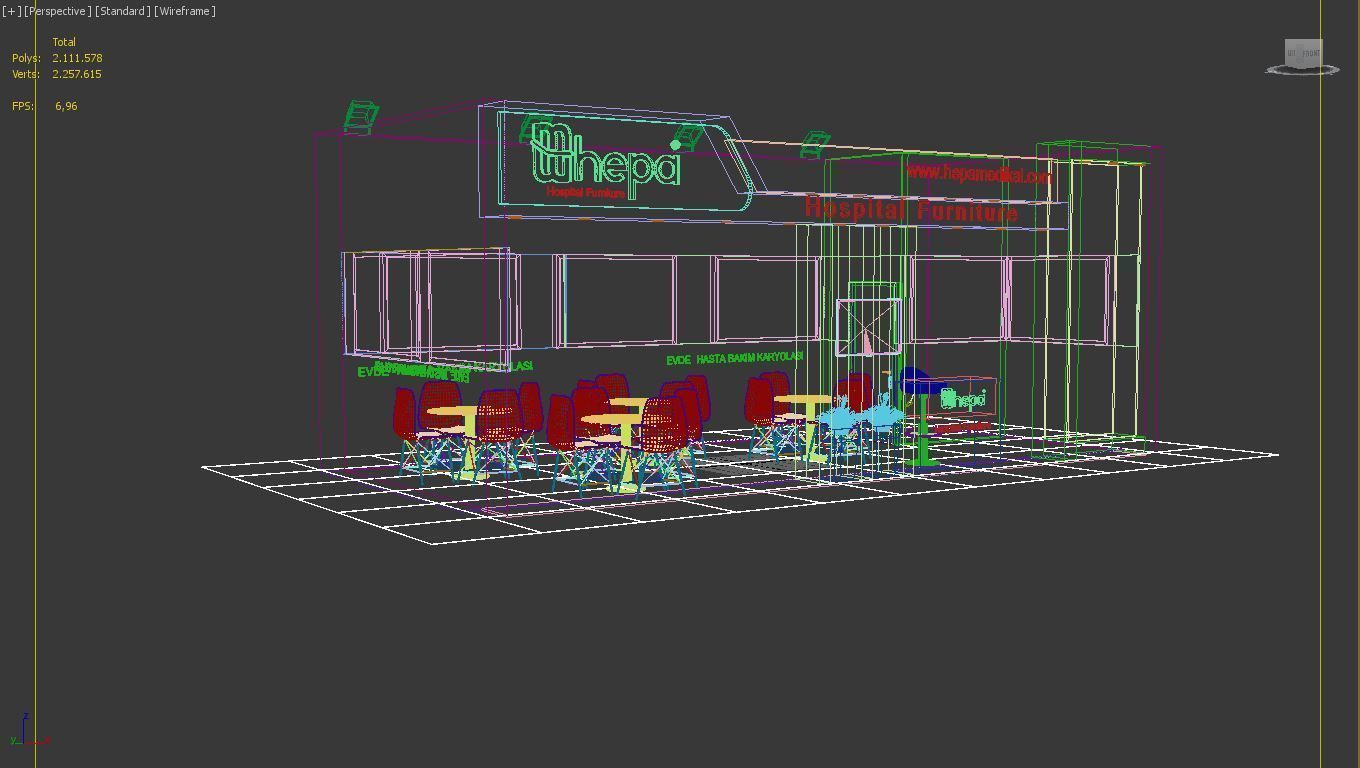 Exhibition Booth Stall Size 9 m x 4 m Height 366 cm 3D model 3D model_7