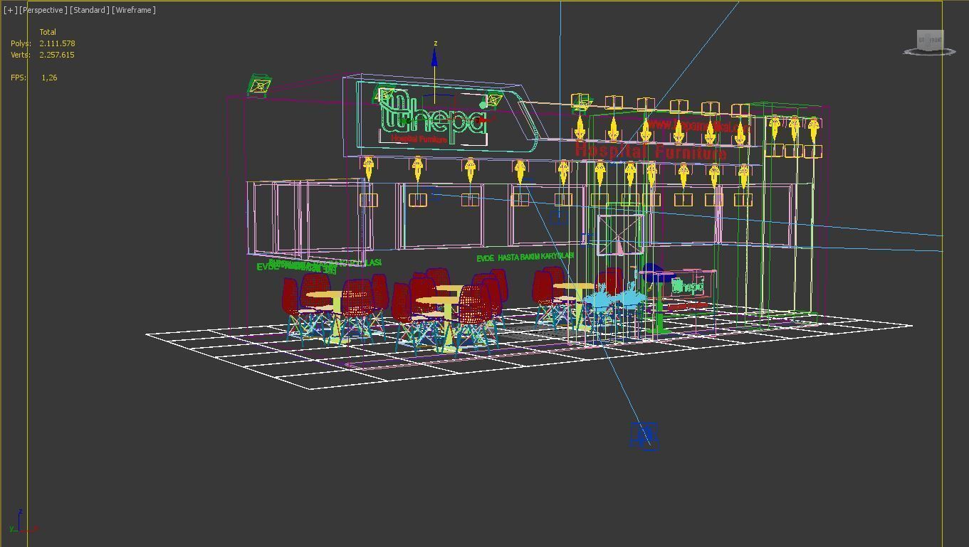 Exhibition Booth Stall Size 9 m x 4 m Height 366 cm 3D model 3D model_6