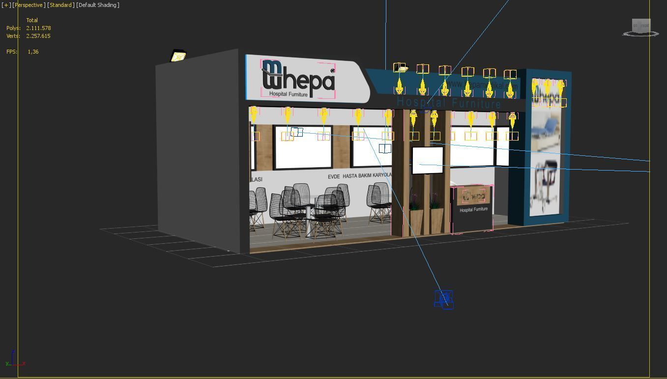 Exhibition Booth Stall Size 9 m x 4 m Height 366 cm 3D model 3D model_5