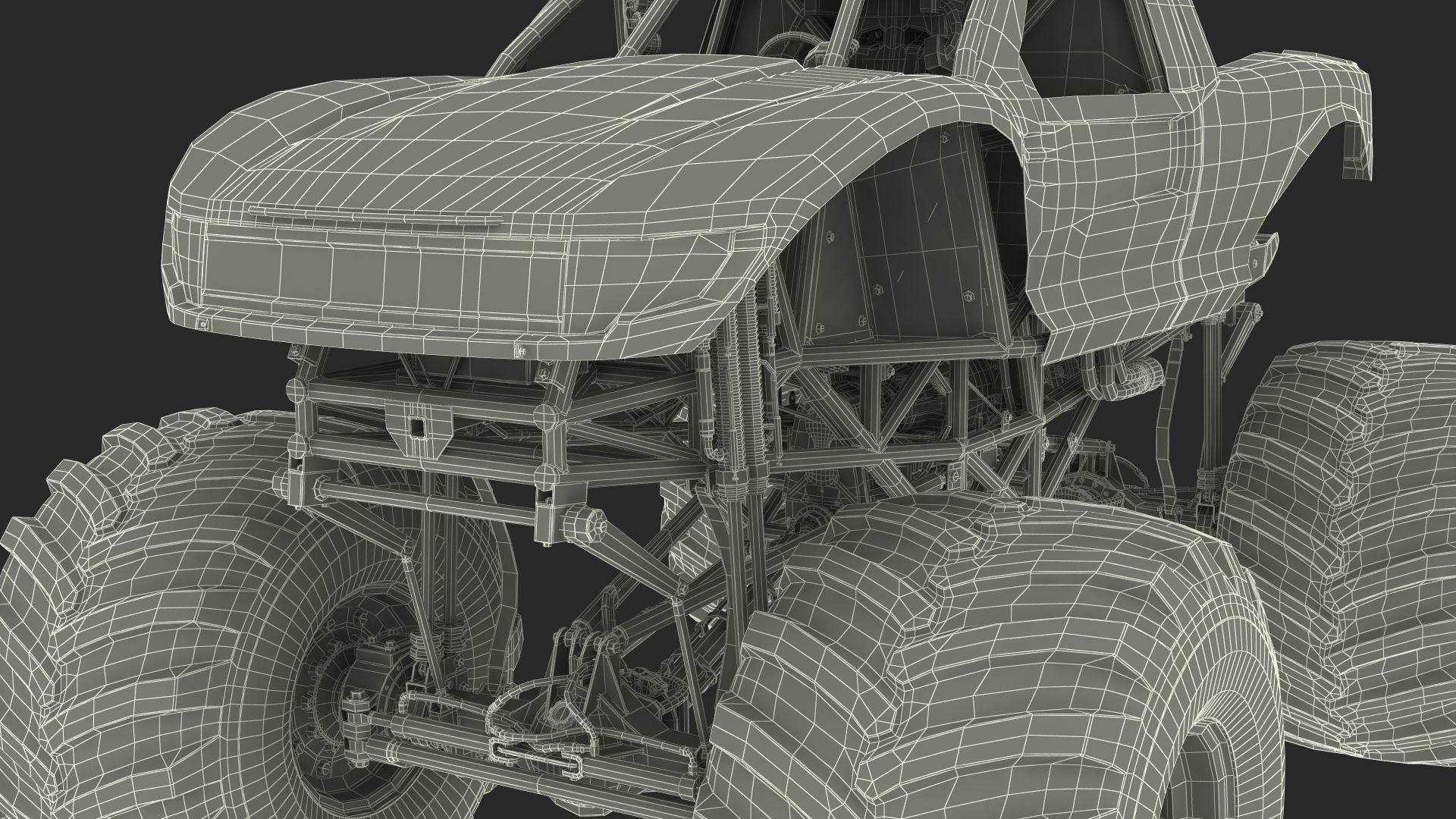 Monster Truck Bigfoot Generic Rigged 3D model_26