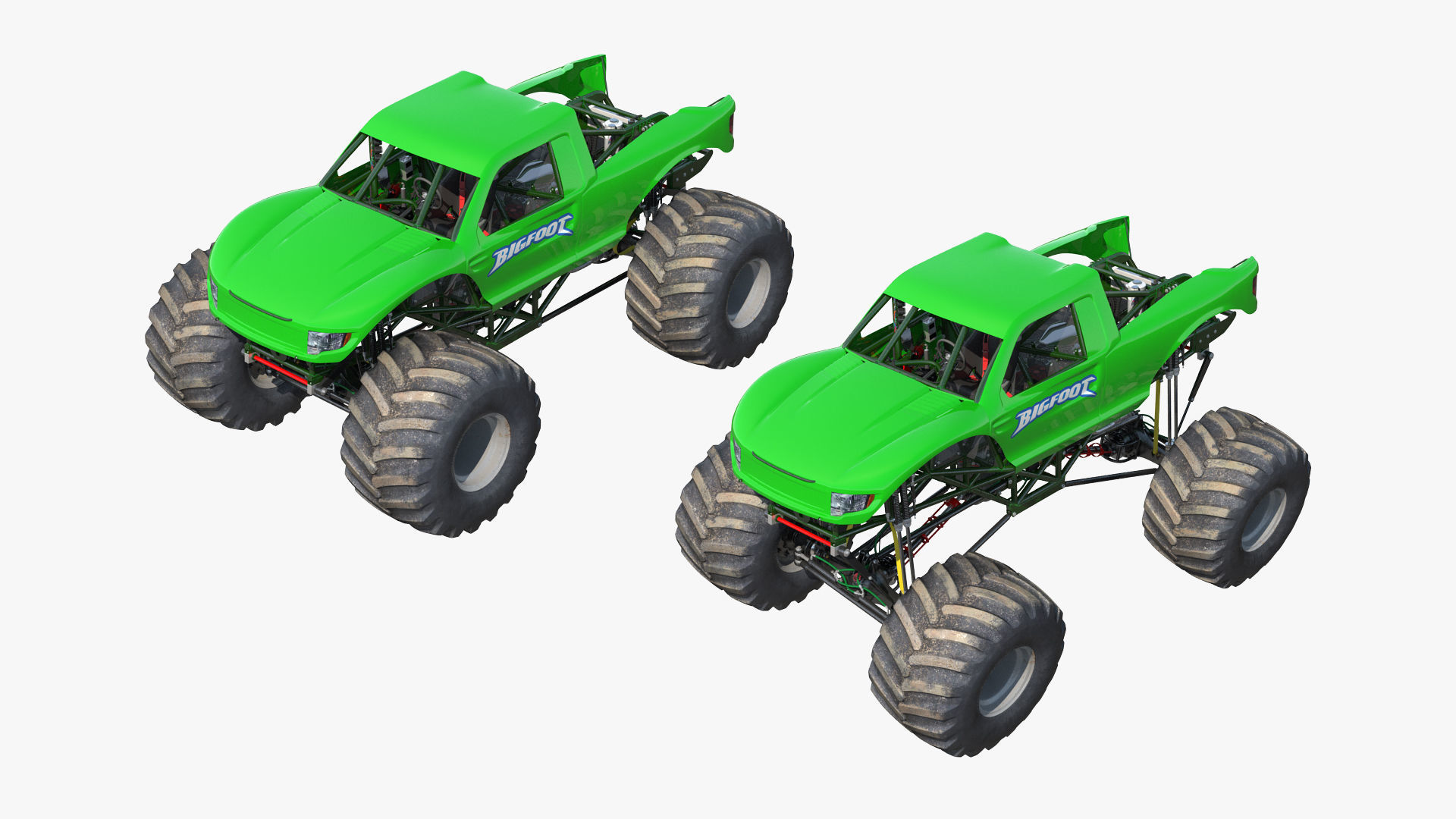 Monster Truck Bigfoot Generic Rigged 3D model_4