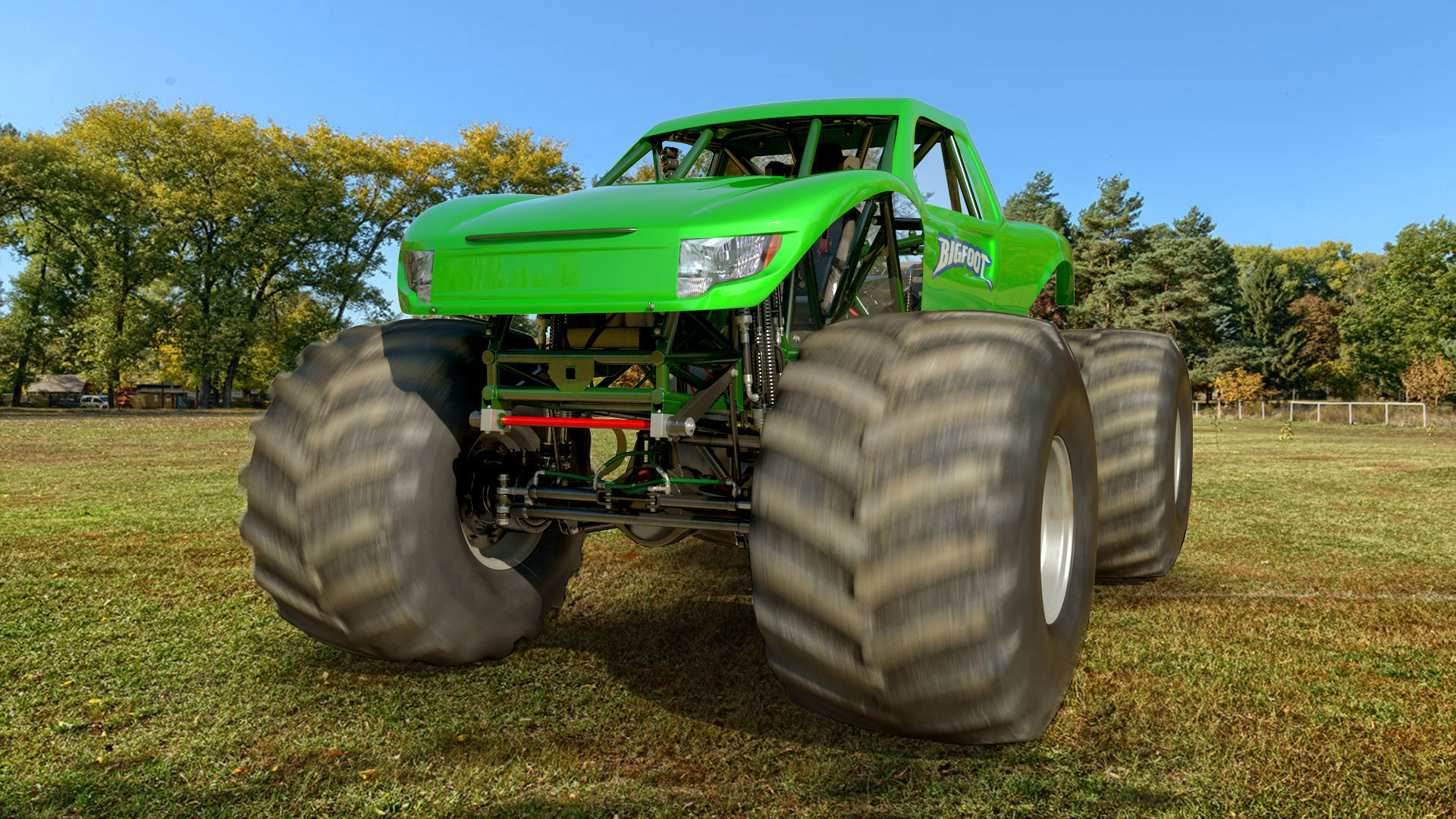 Monster Truck Bigfoot Generic Rigged 3D model_2