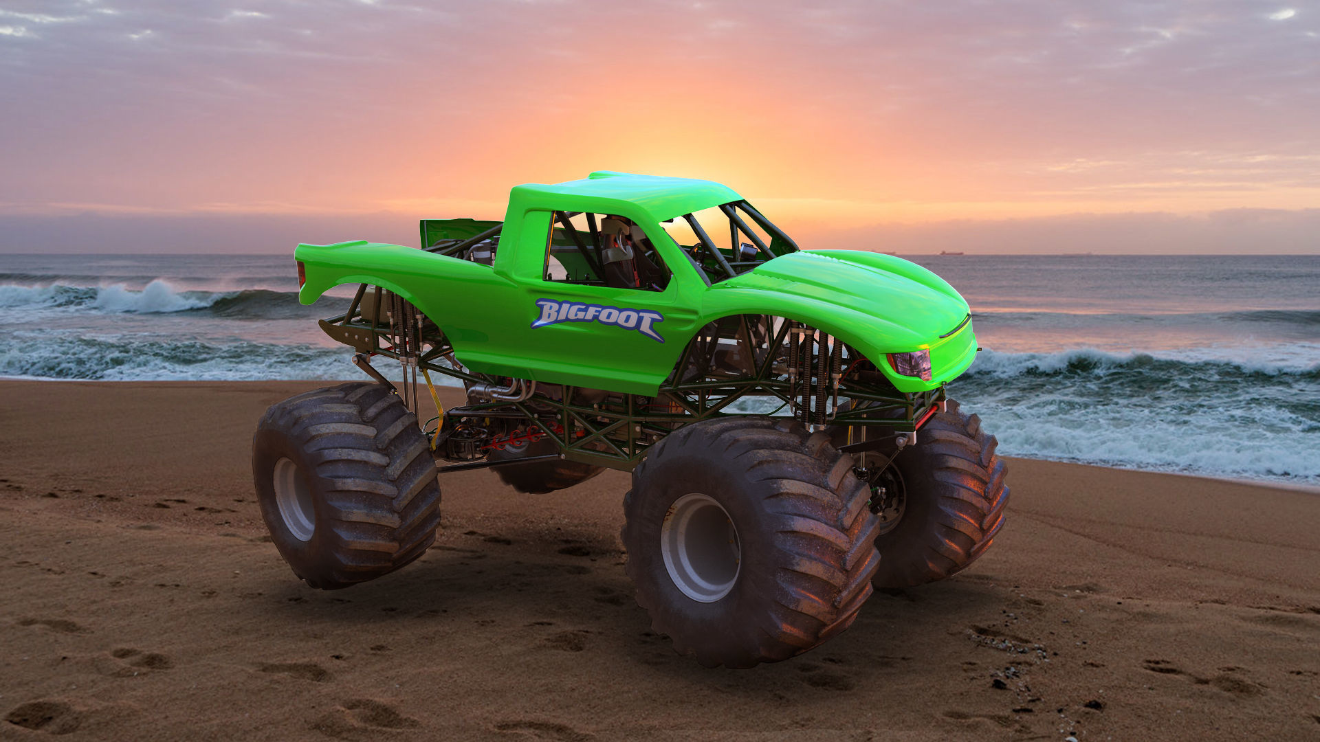 Monster Truck Bigfoot Generic Rigged 3D model_3