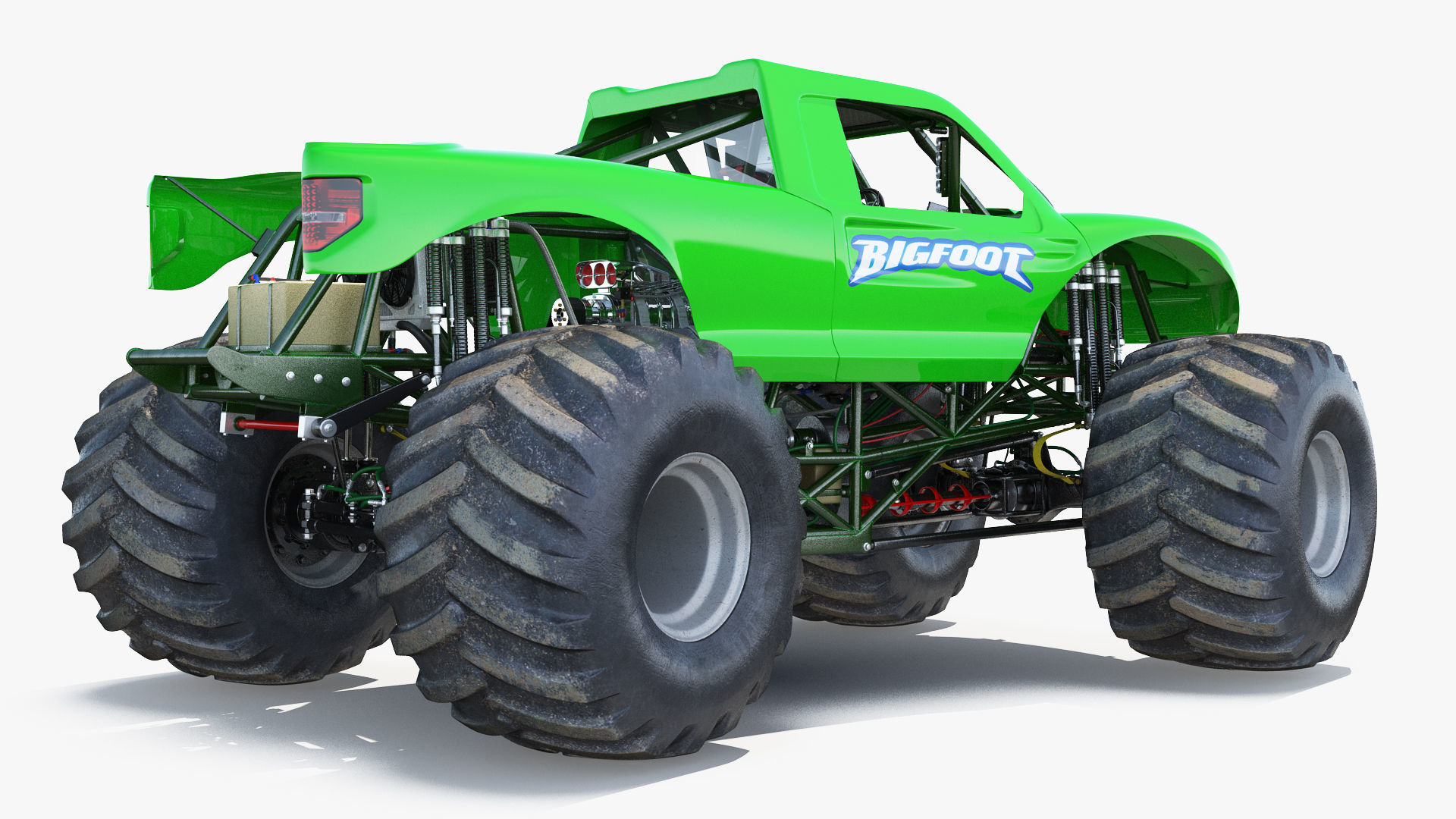 Monster Truck Bigfoot Generic Rigged 3D model_8