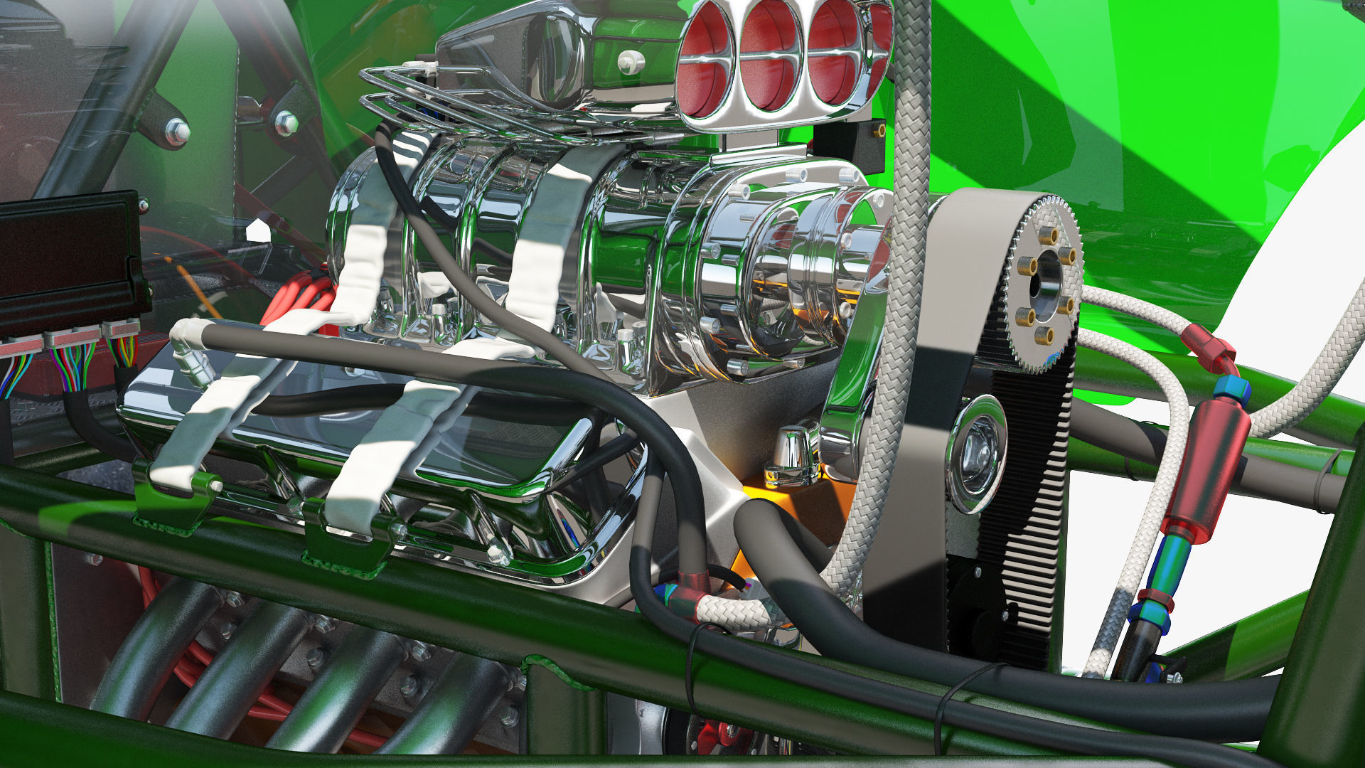 Monster Truck Bigfoot Generic Rigged 3D model_15