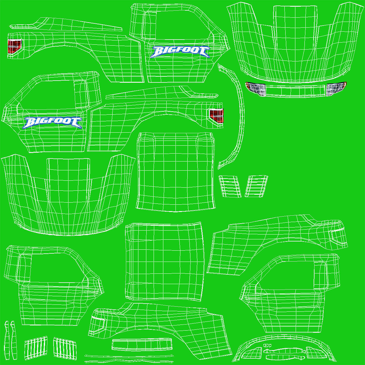 Monster Truck Bigfoot Generic Rigged 3D model_19