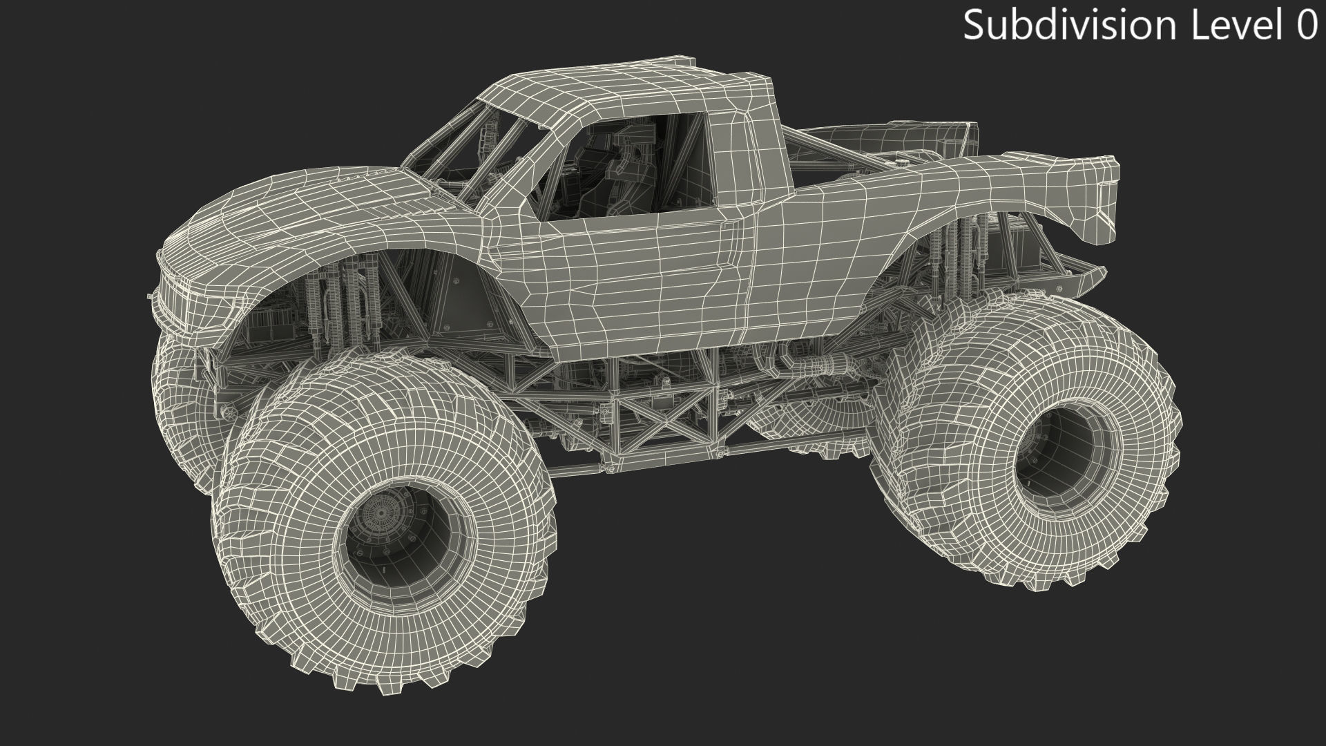 Monster Truck Bigfoot Generic Rigged 3D model_17
