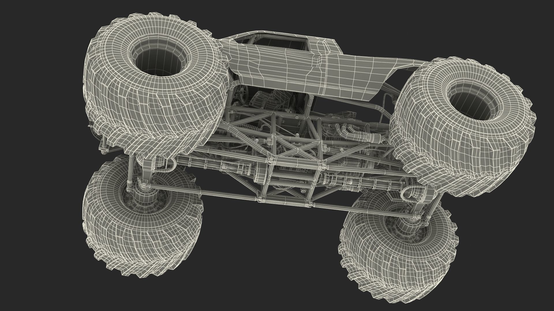 Monster Truck Bigfoot Generic Rigged 3D model_23