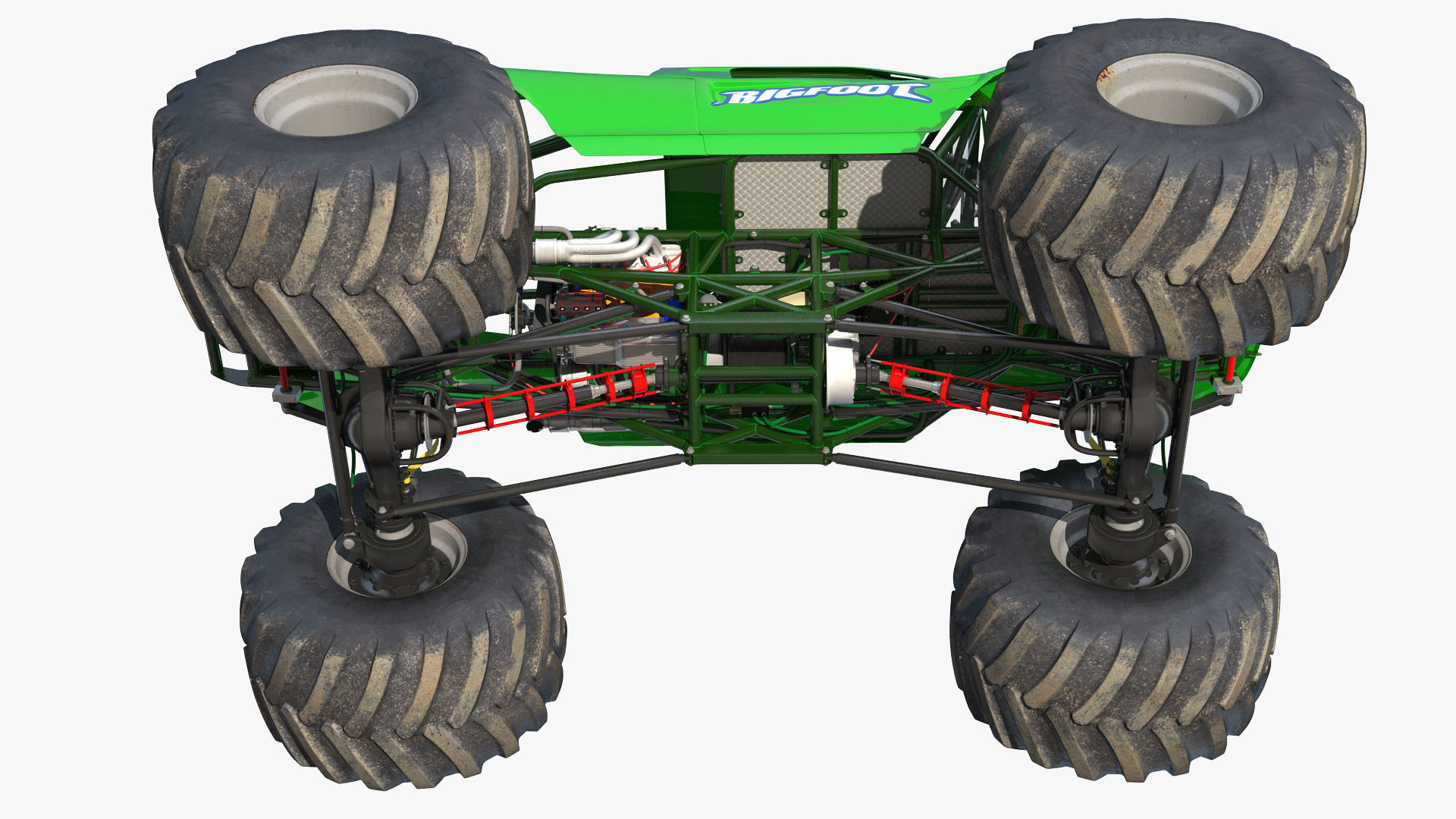 Monster Truck Bigfoot Generic Rigged 3D model_11