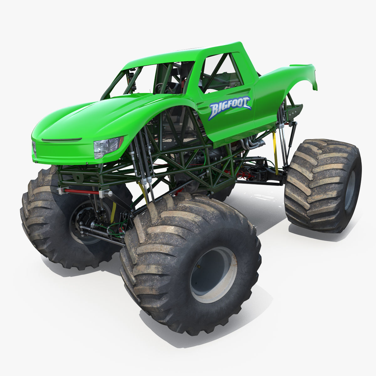 Monster Truck Bigfoot Generic Rigged 3D model_1