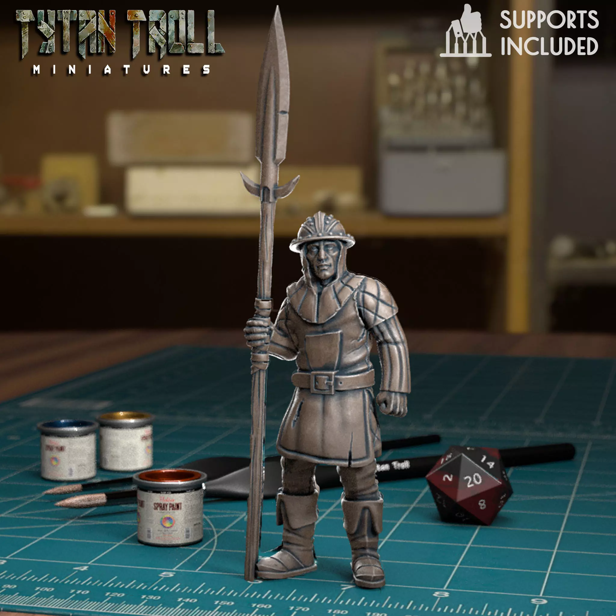 Guard Spearman 02 - Pre-Supported 3D print model_0