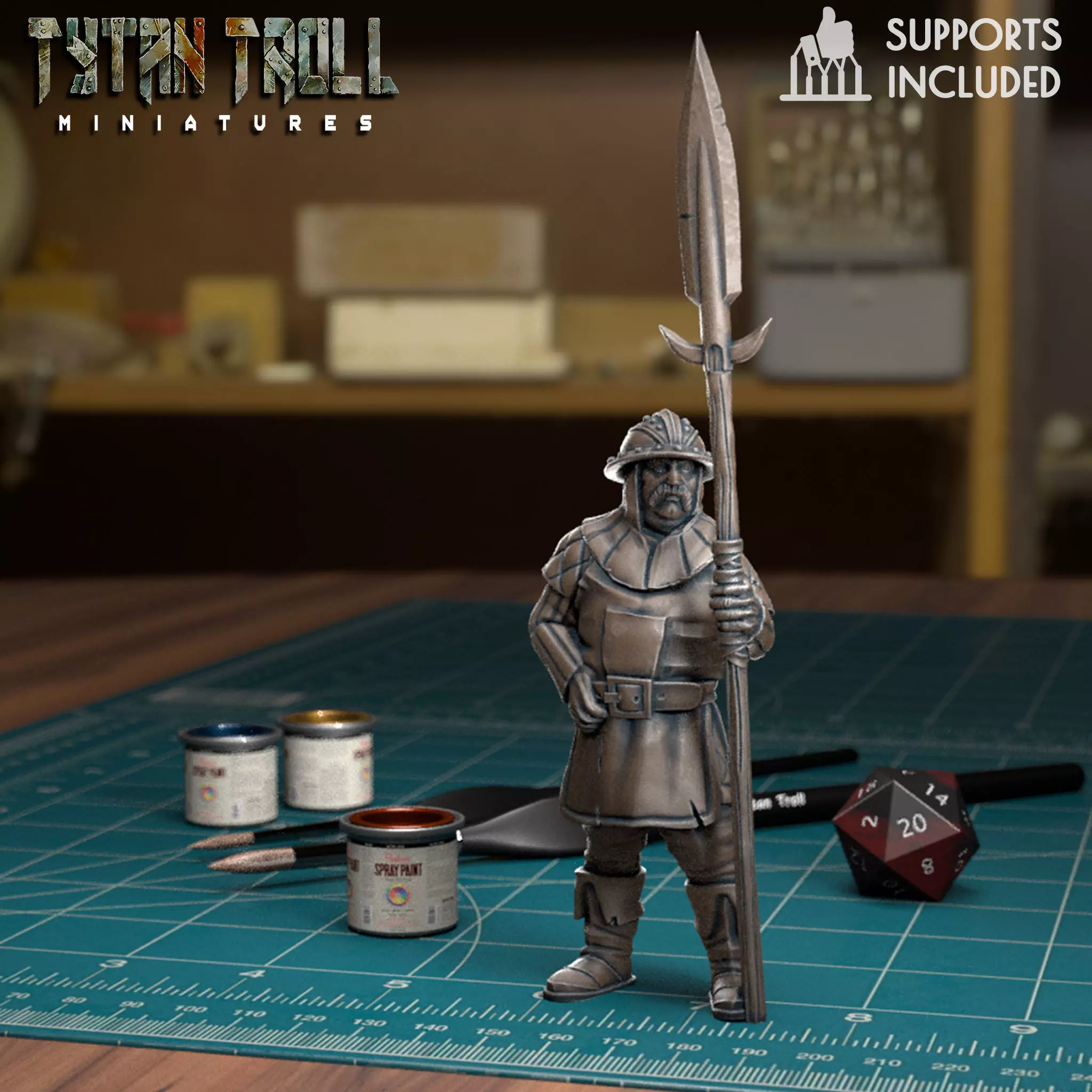 Guard Spearman 03 - Pre-Supported 3D print model_0