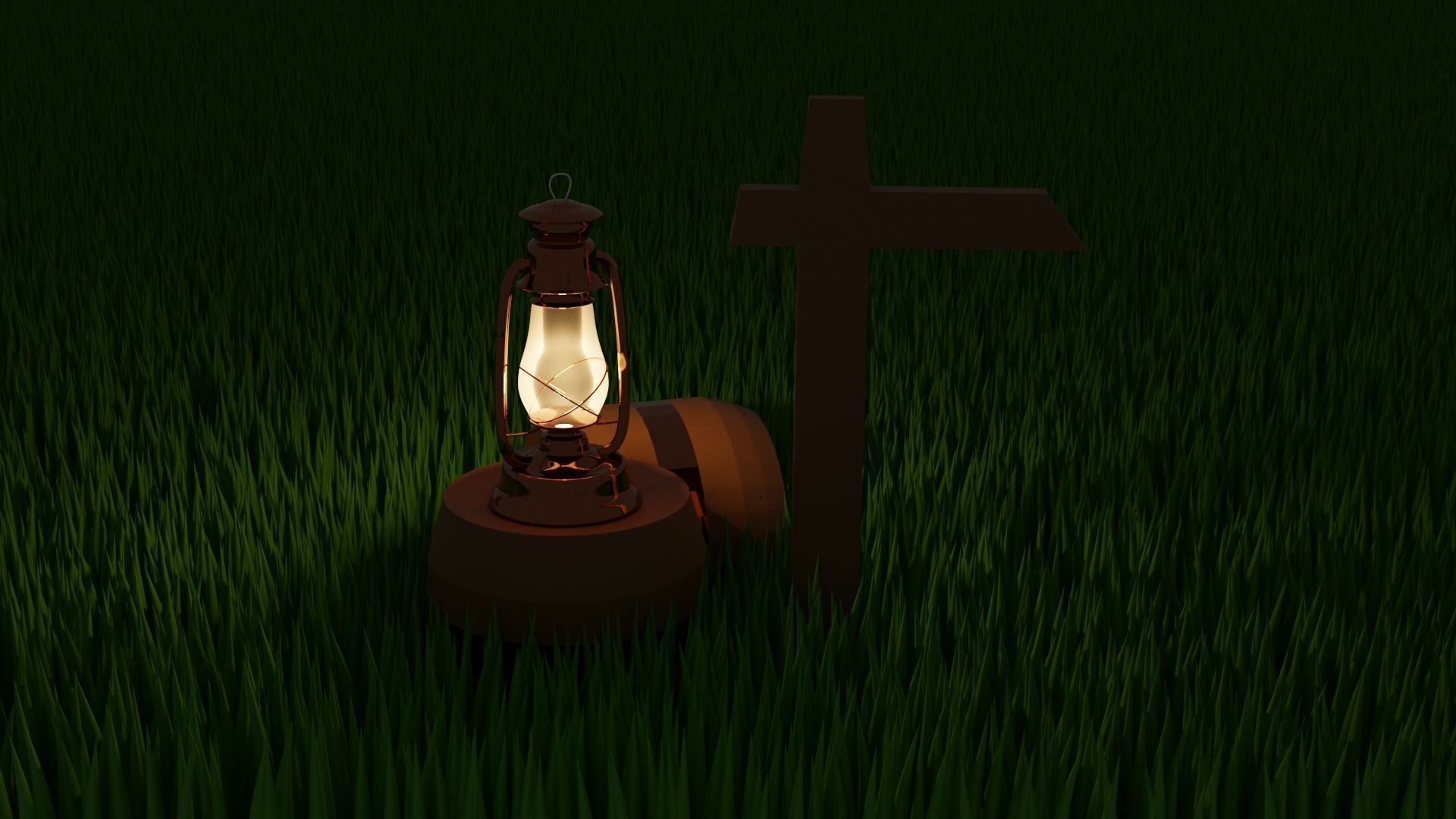 Lamp game-ready old Free low-poly 3D model_1