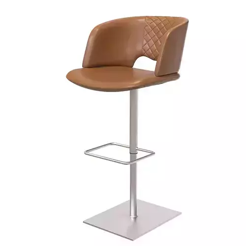Estilo Artefacto Adjustable Swivel Leather Brandy Barstool