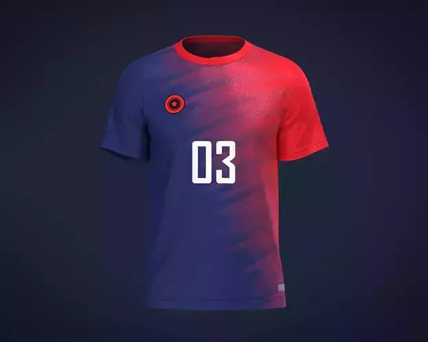 Soccer Red And Blue Jersey Player-03