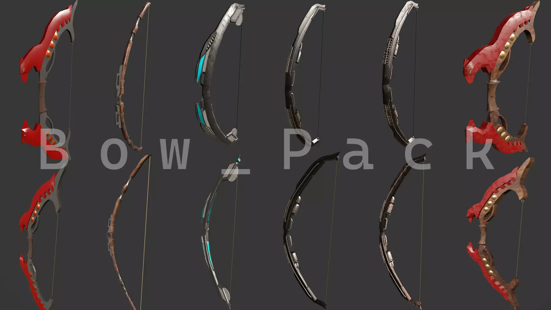 Bow Pack Low-poly 3D model