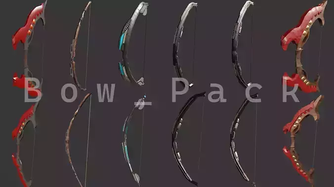 Bow Pack Low-poly 3D model