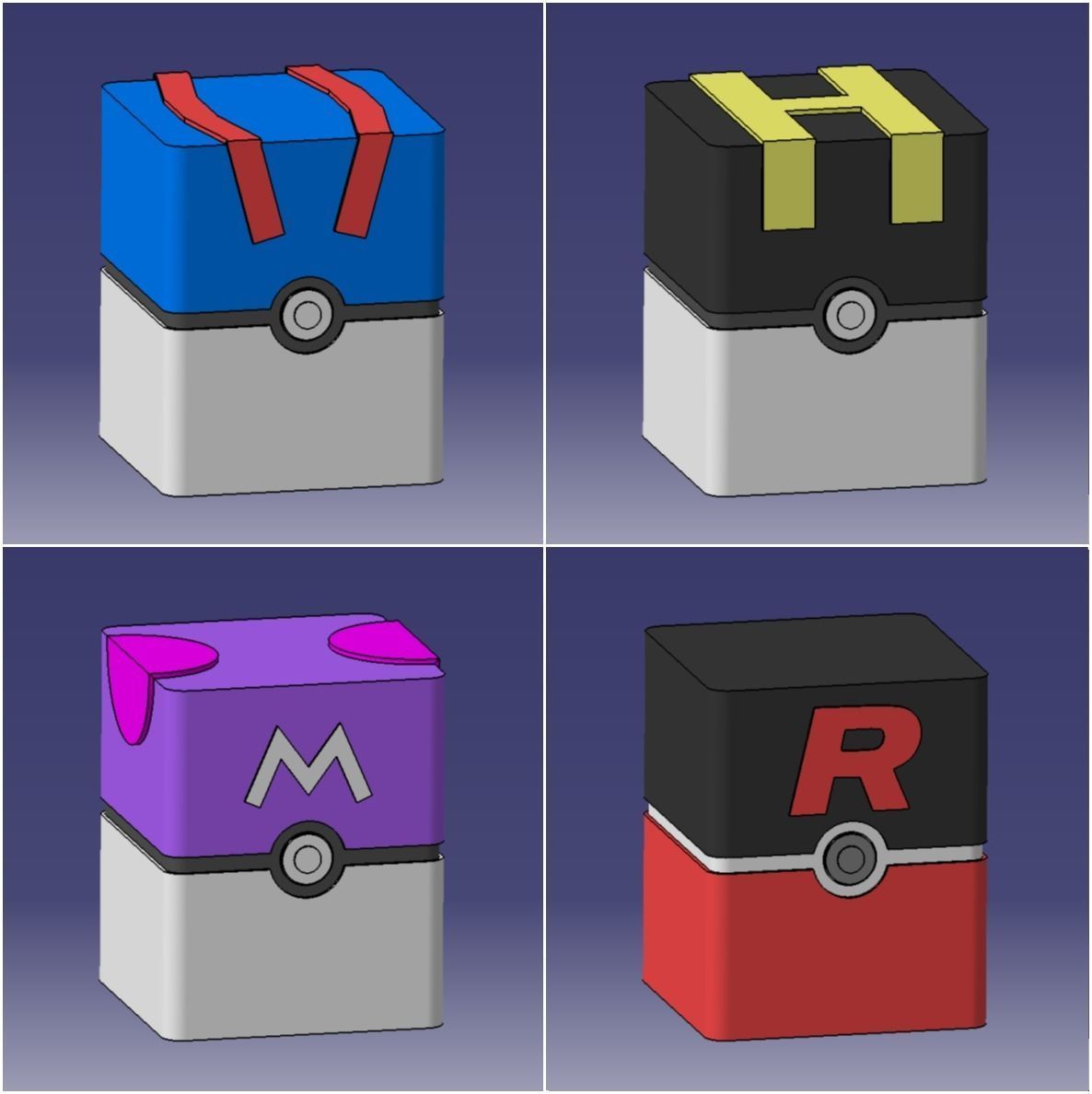 POKEBALL BOX FOR TRADING CARD GAME 3D print model_2