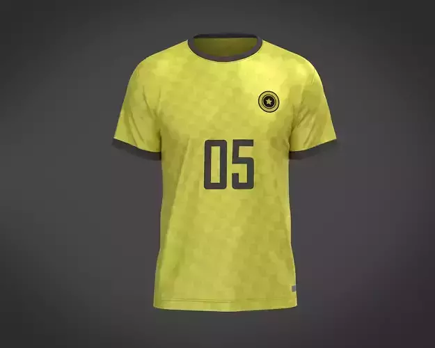 Soccer Yellow Jersey Player-05 3D model