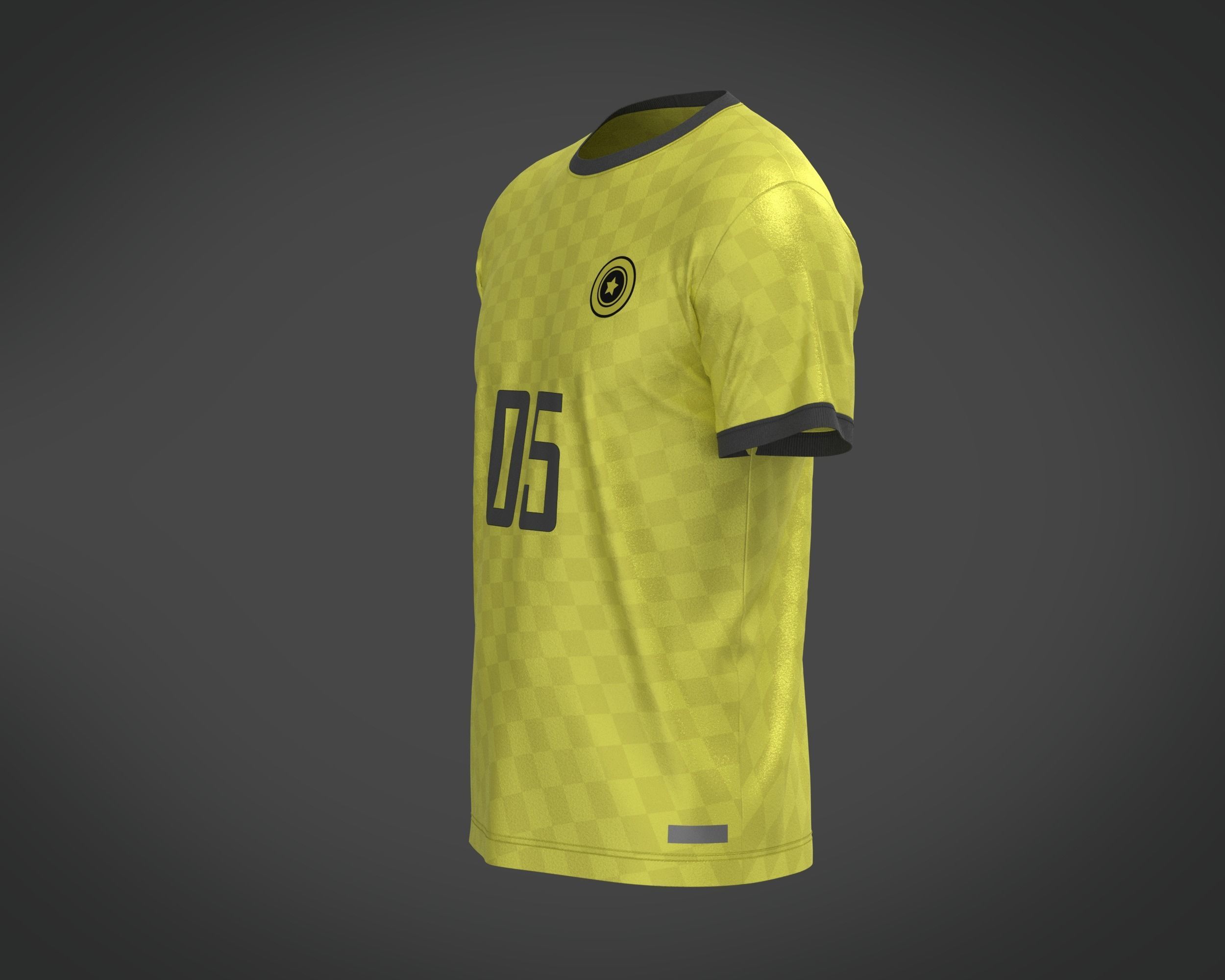 Soccer Yellow Jersey Player-05 3D model_6