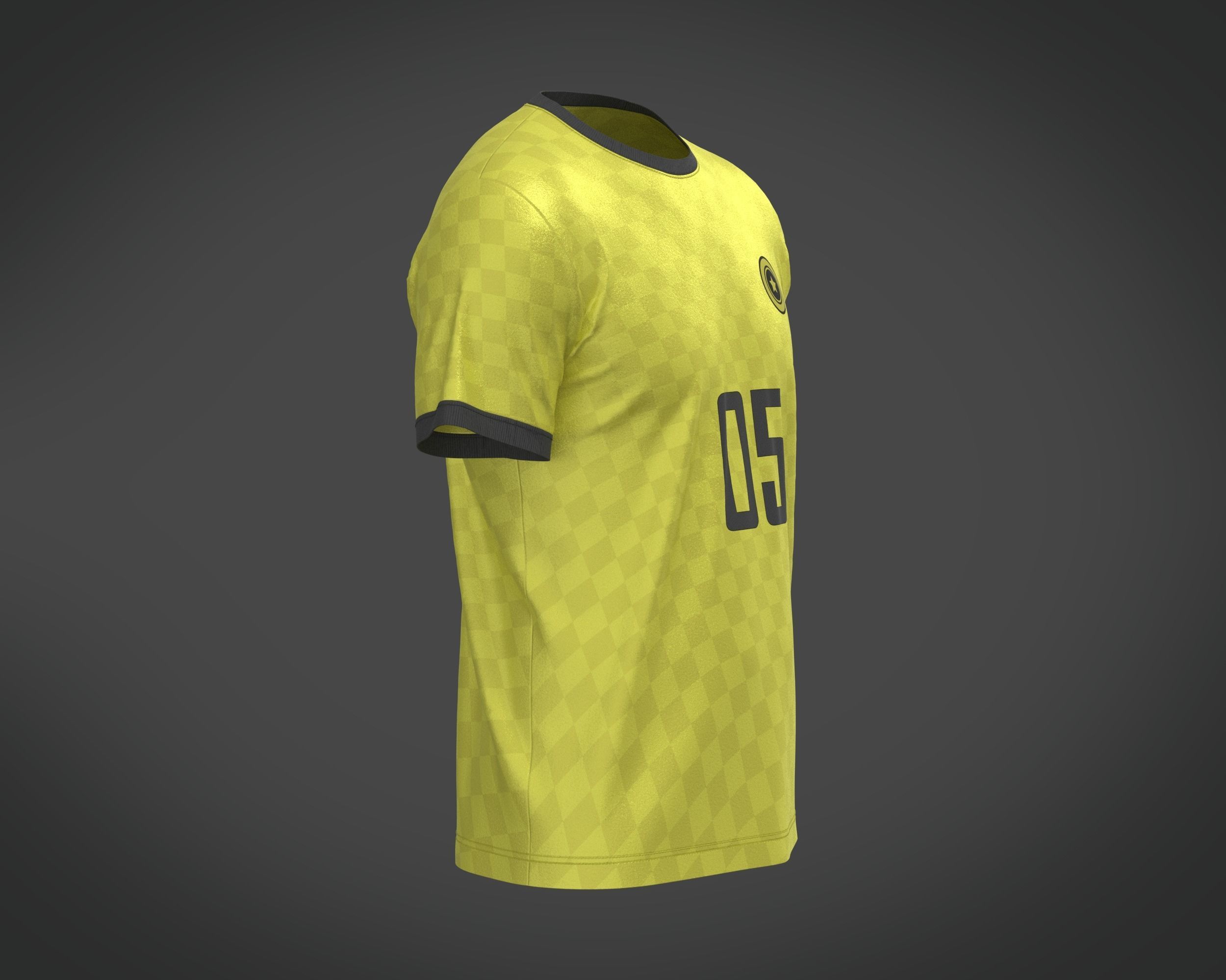 Soccer Yellow Jersey Player-05 3D model_2
