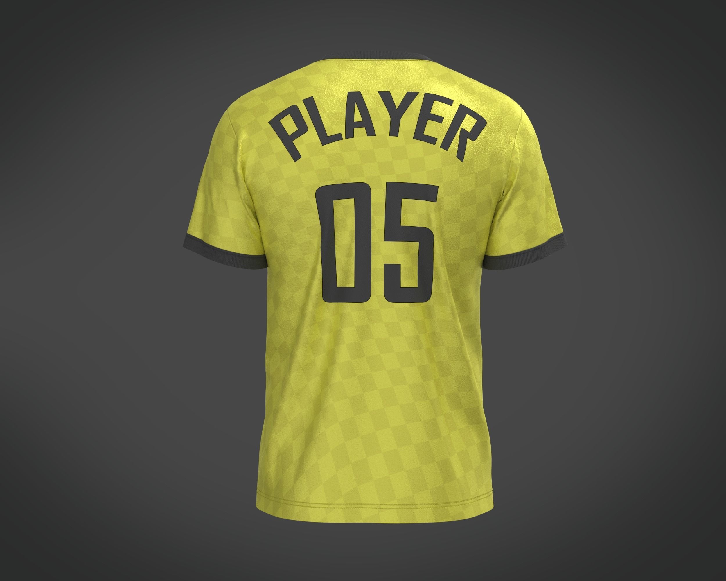 Soccer Yellow Jersey Player-05 3D model_4