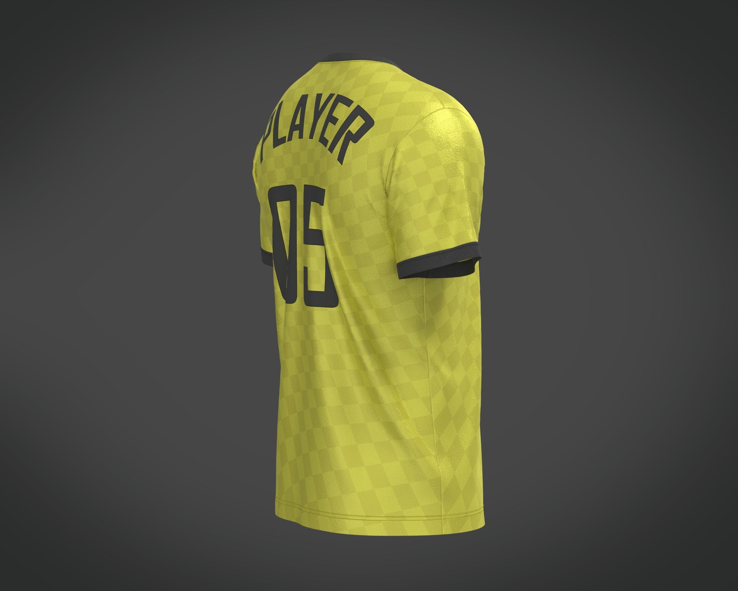 Soccer Yellow Jersey Player-05 3D model_3