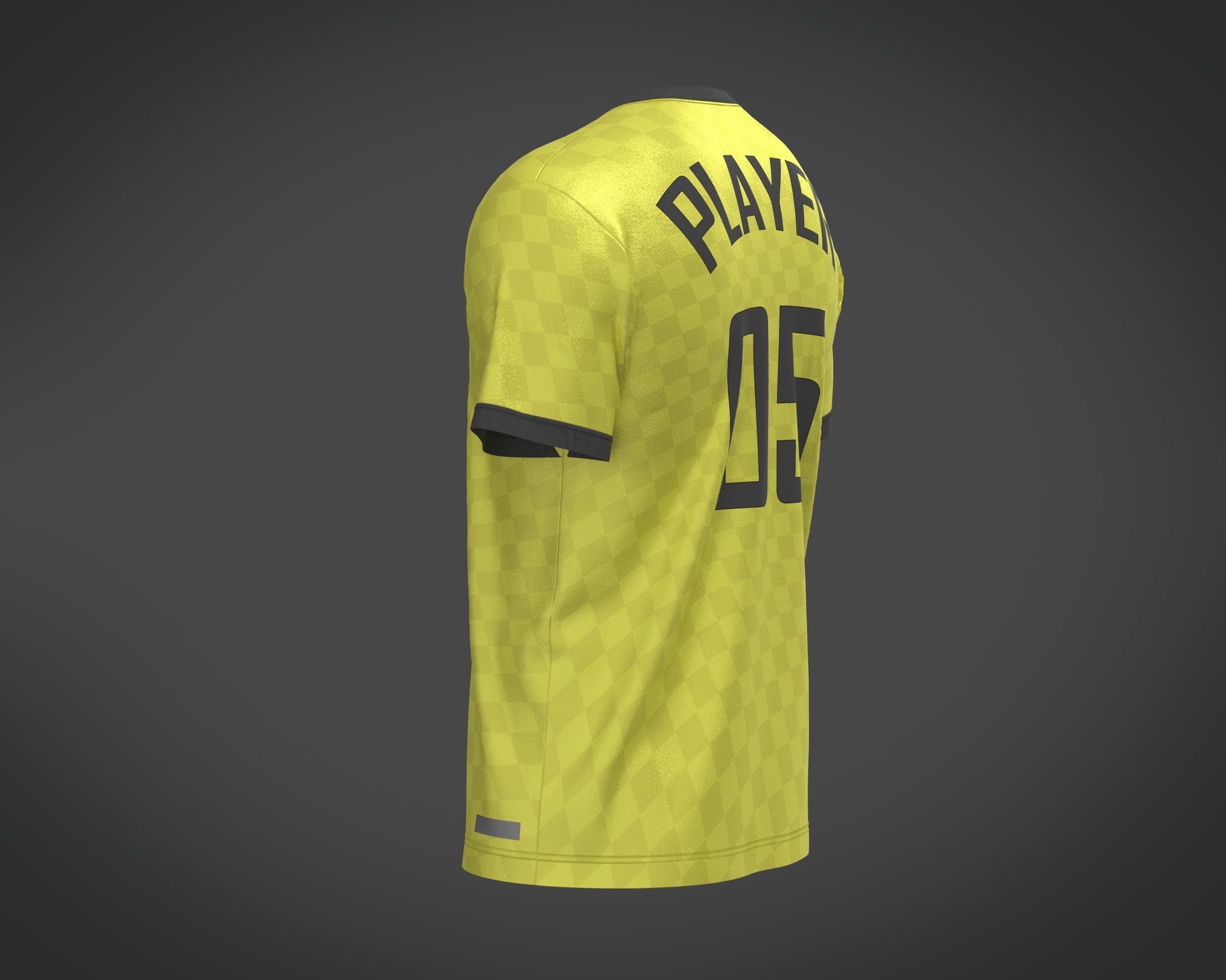 Soccer Yellow Jersey Player-05 3D model_5