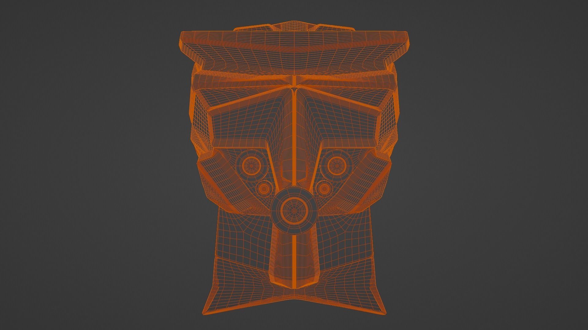 Robots head with laser-ray eyes Low-poly 3D model_13