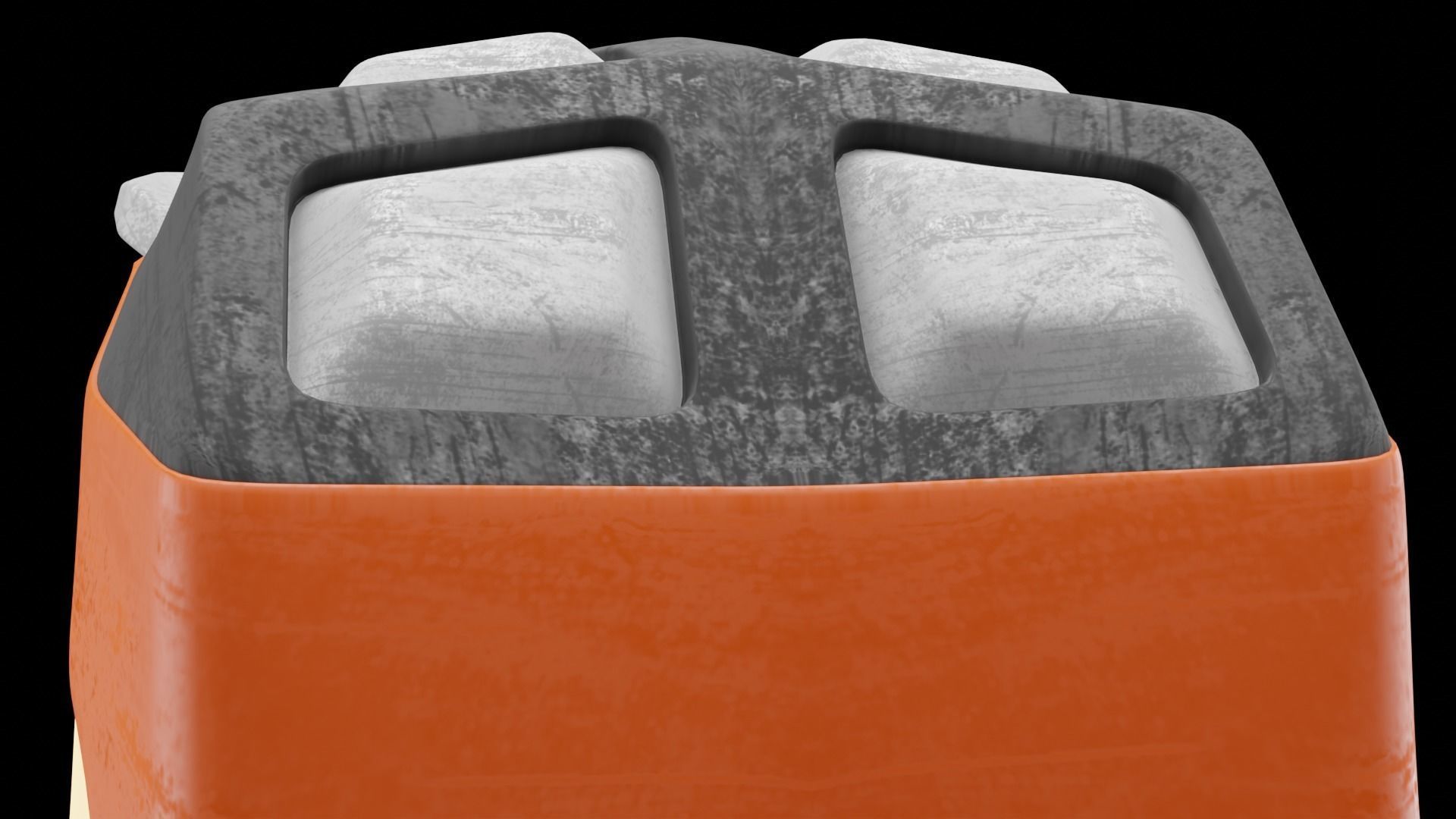 Robots head with laser-ray eyes Low-poly 3D model_9