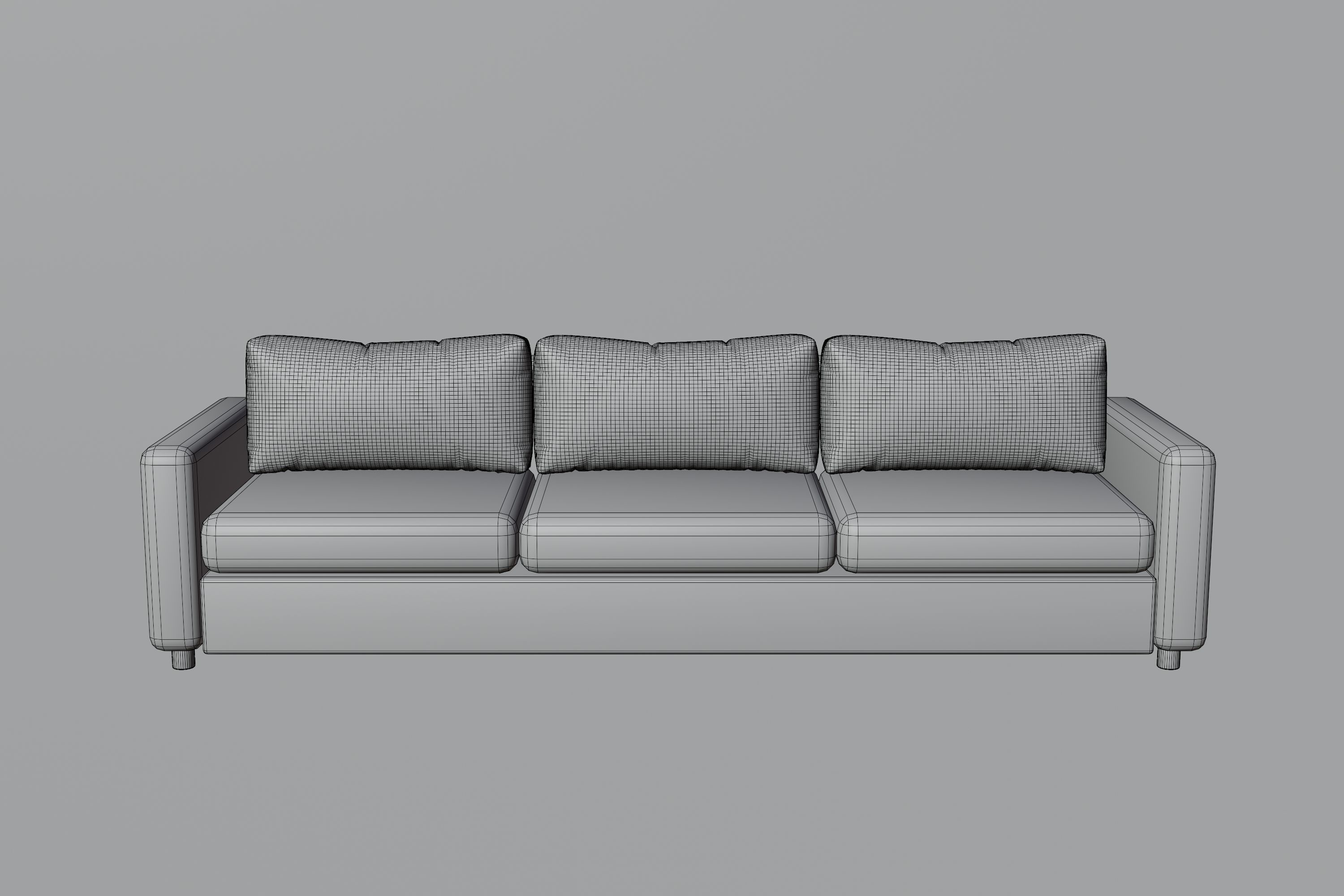 Couch seat sofa Low-poly 3D model_3