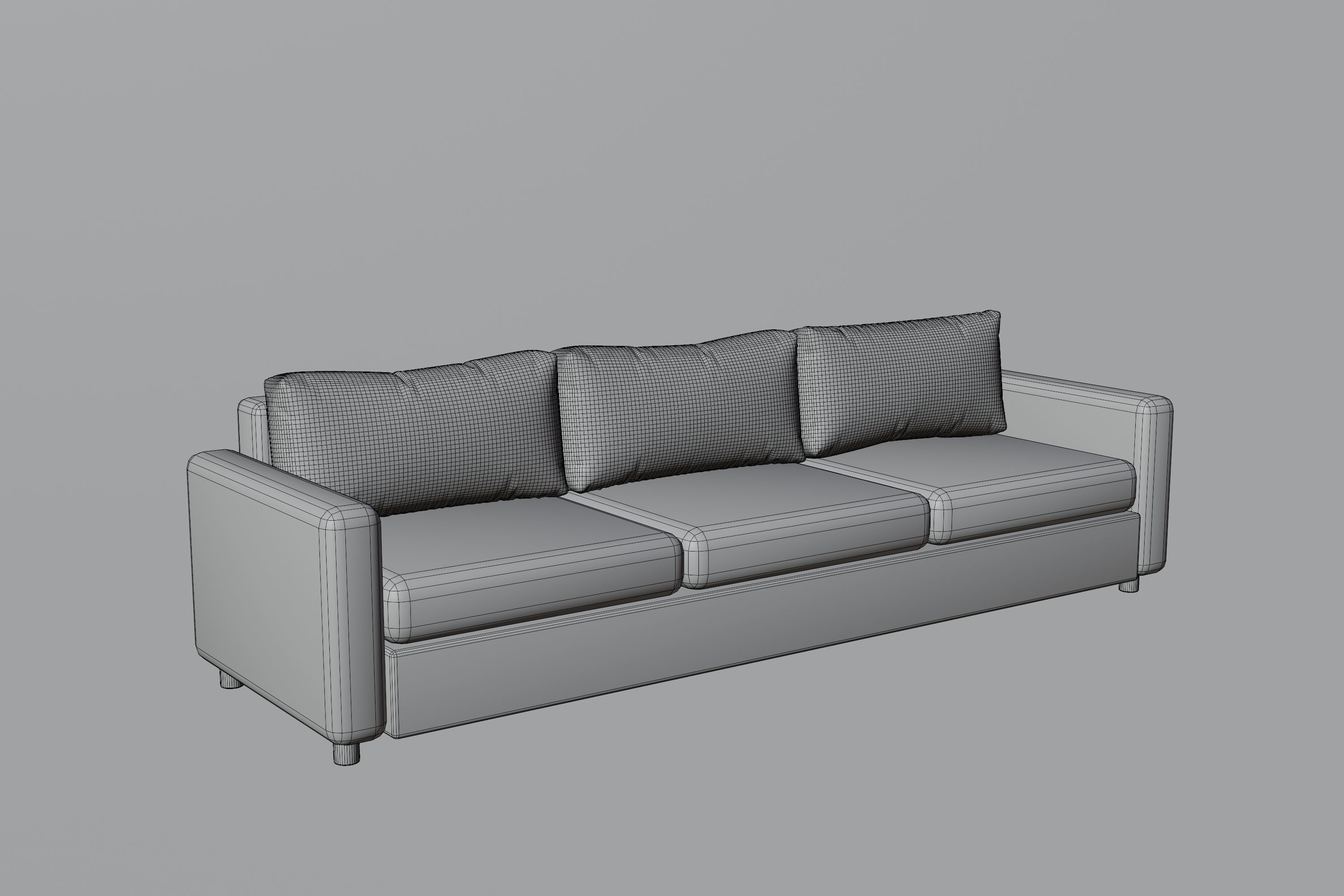 Couch seat sofa Low-poly 3D model_1
