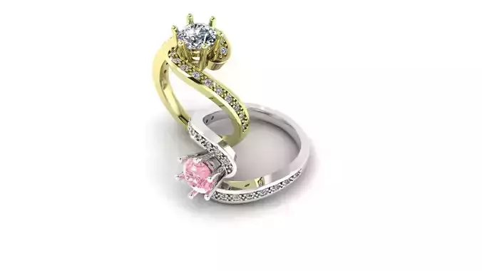 engagement Diamond Ring 3D print model
