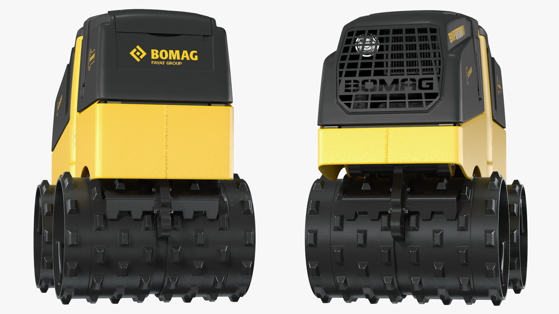 Bomag BMP 8500 Trench Roller Rigged 3D model_9