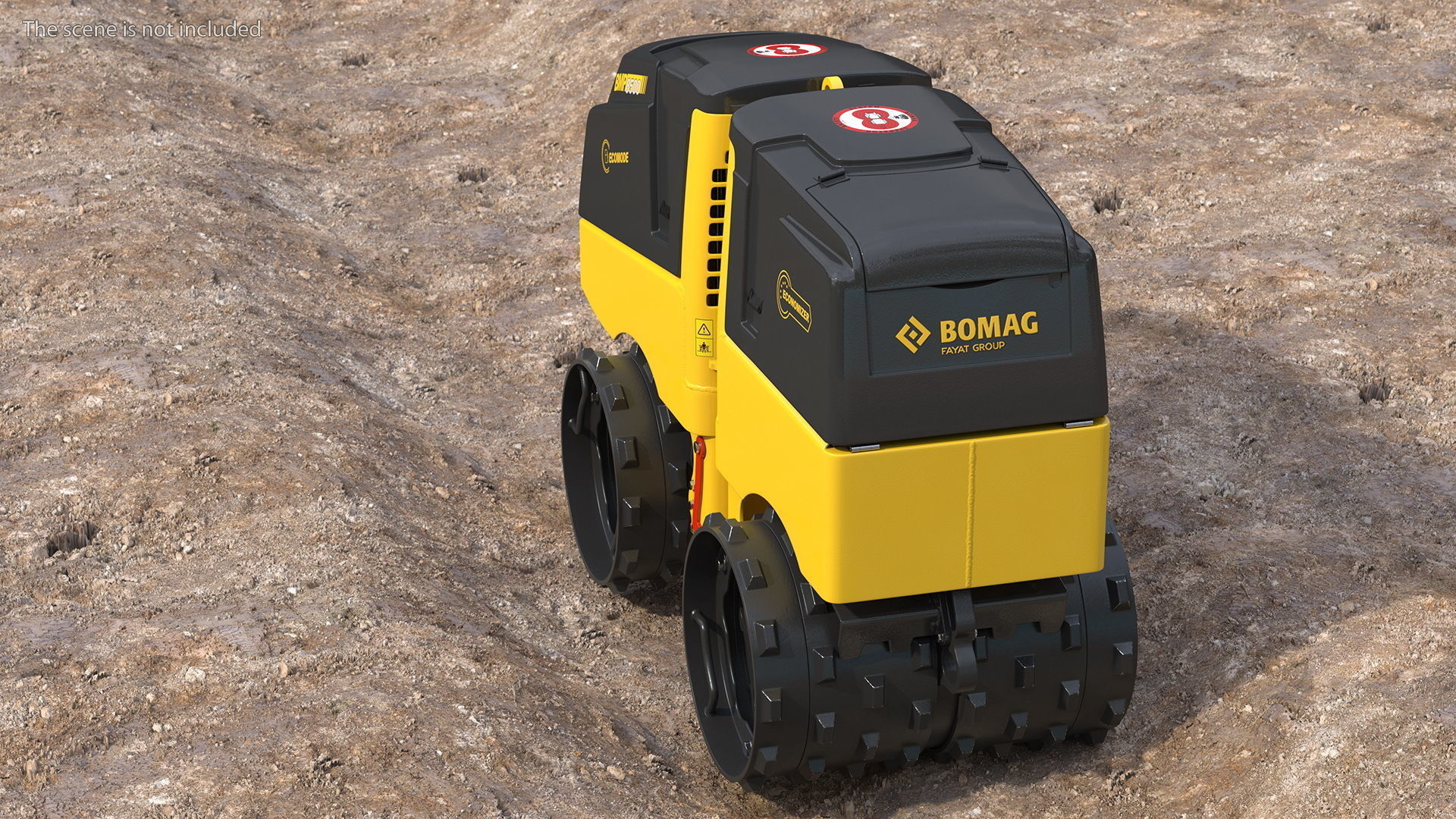 Bomag BMP 8500 Trench Roller Rigged 3D model_5