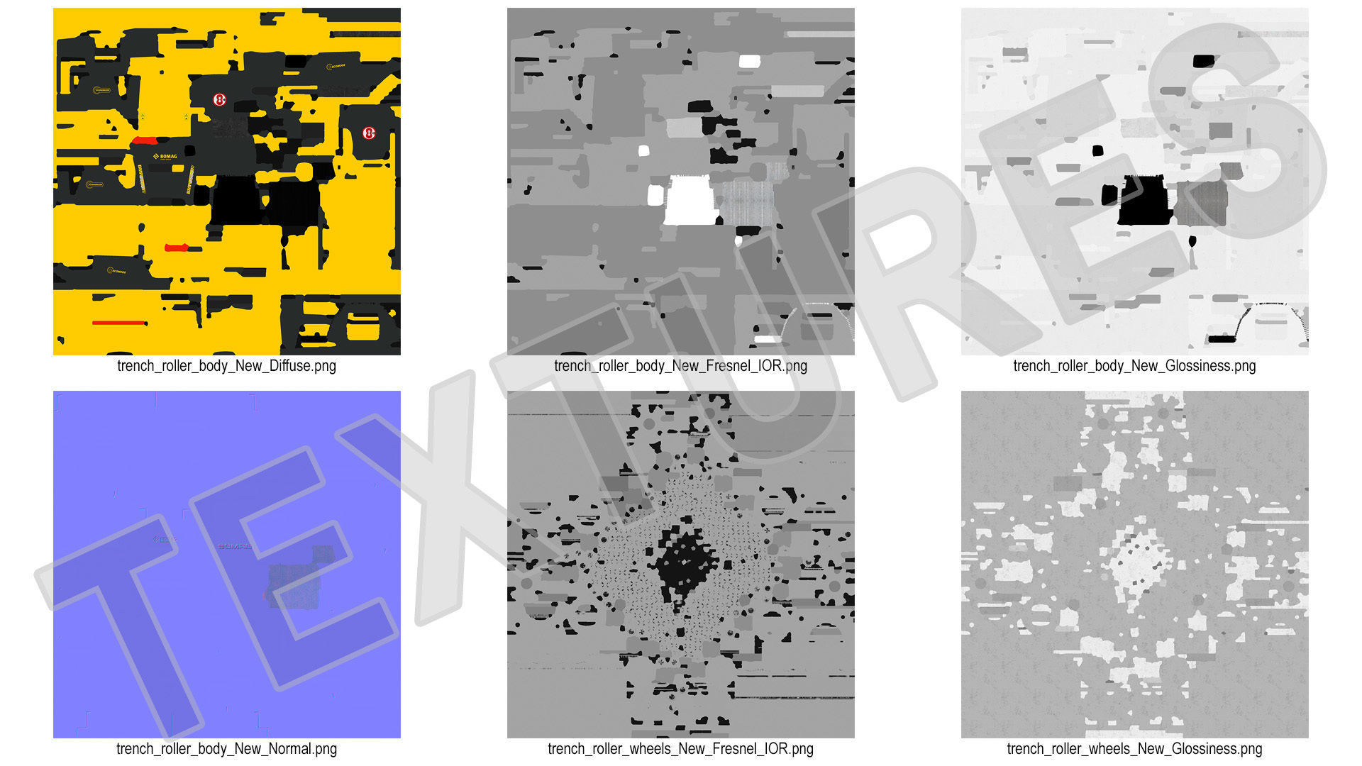 Bomag BMP 8500 Trench Roller Rigged 3D model_21