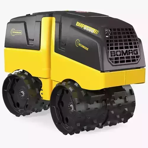Bomag BMP 8500 Trench Roller Rigged 3D model