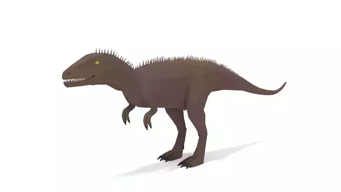 Low Poly Cartoon Carcharodontosaurus Dinosaur