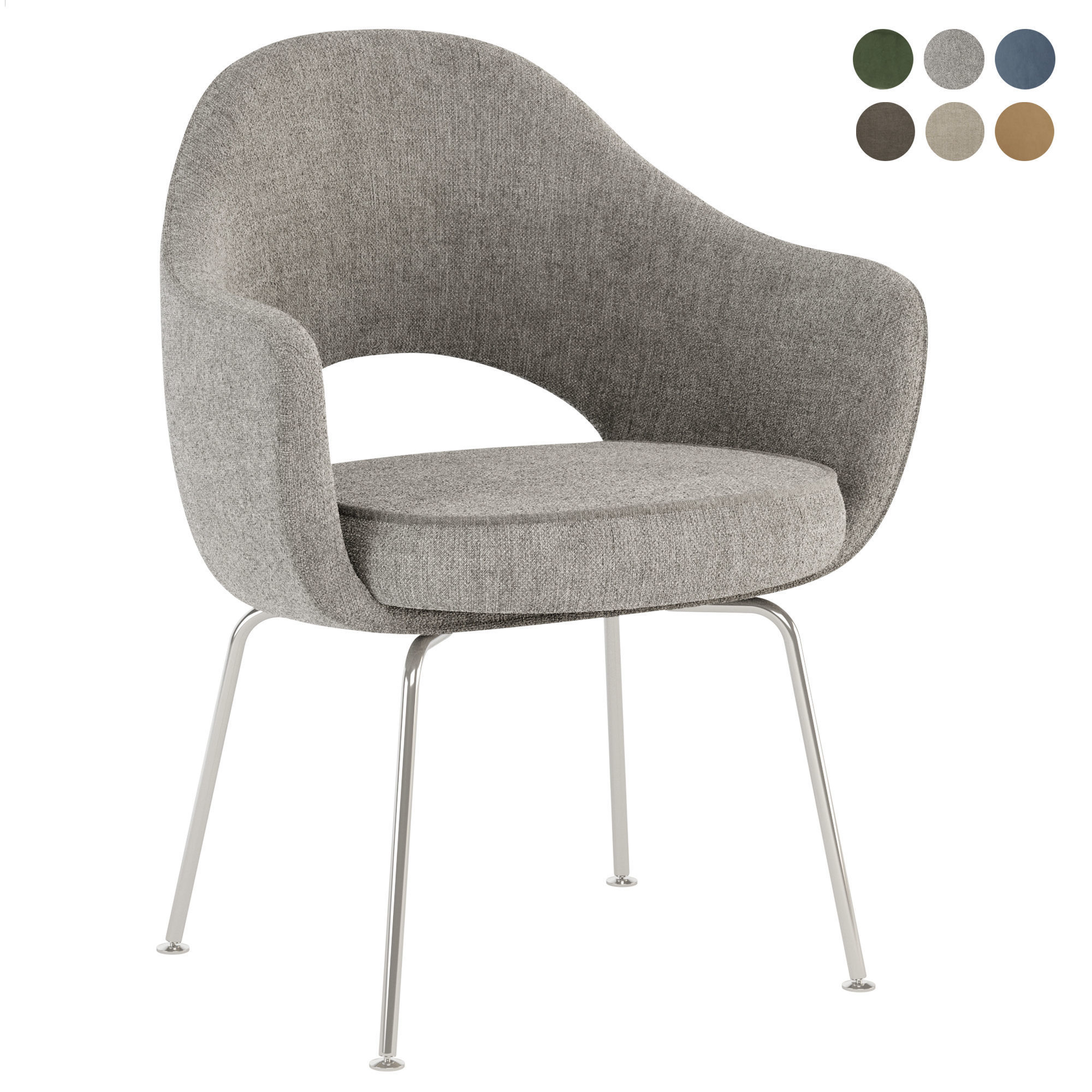 Saarinen Executive Armchair by Knoll Boucle 3D model_2