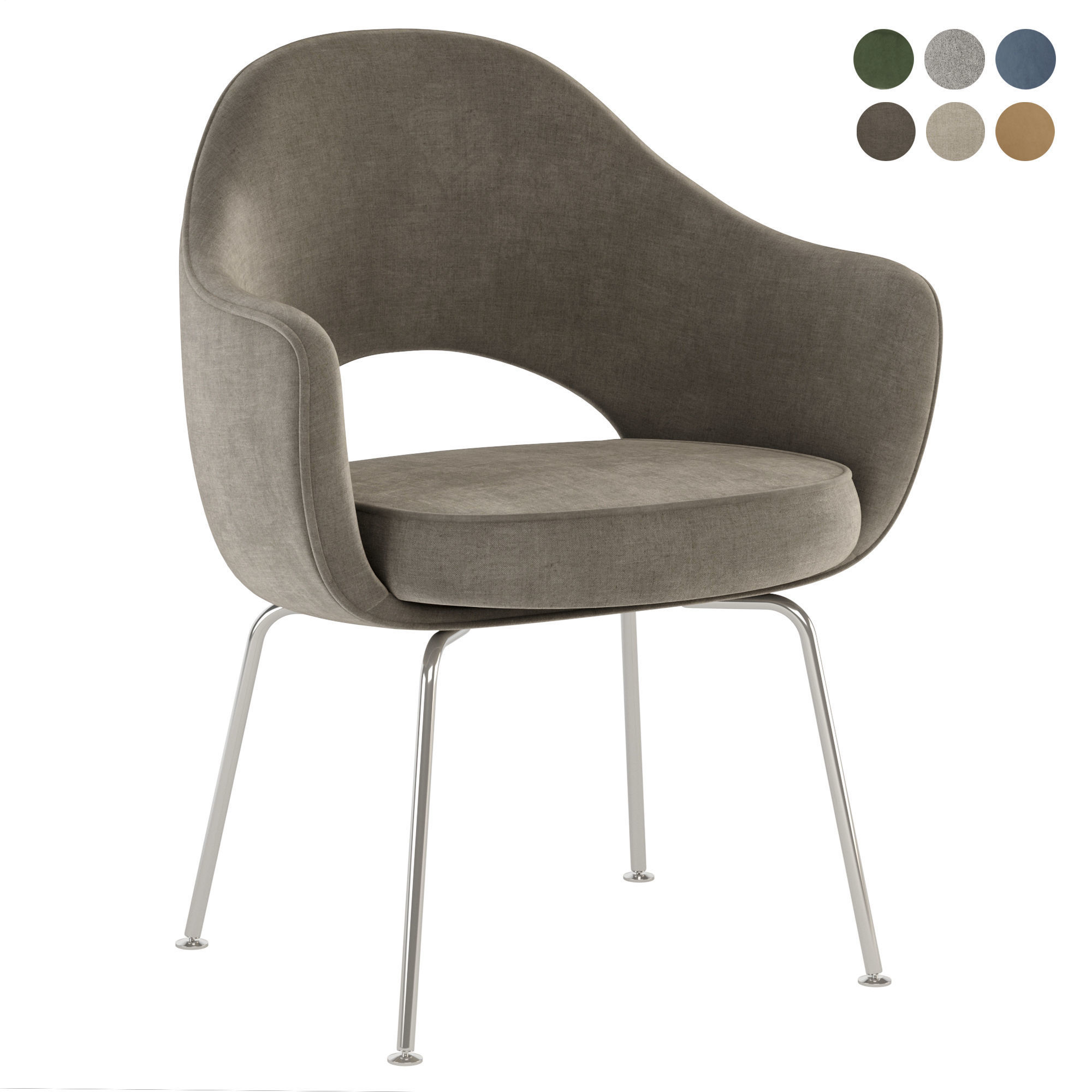 Saarinen Executive Armchair by Knoll Boucle 3D model_3