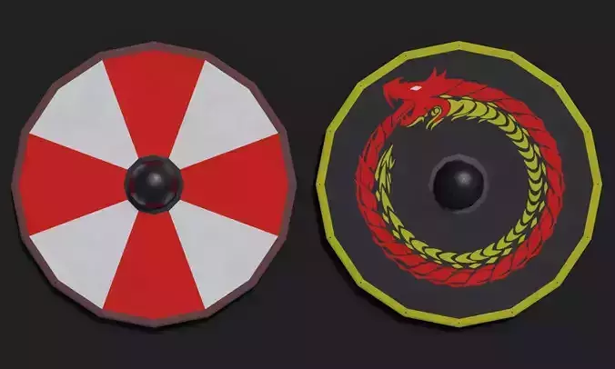 Viking Shield Low-poly 3D model