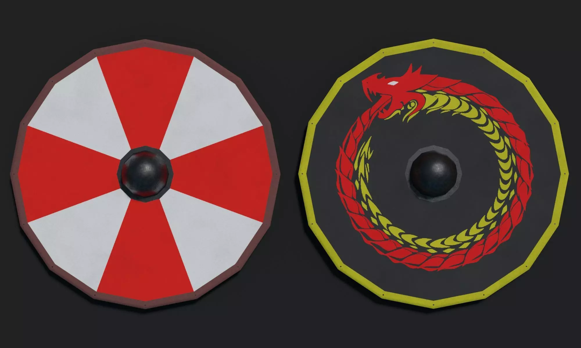 Viking Shield Low-poly 3D model_0