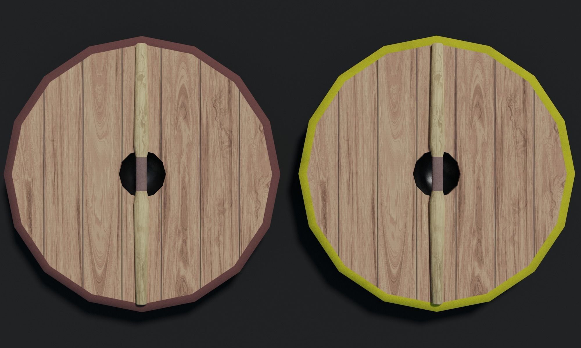 Viking Shield Low-poly 3D model_1