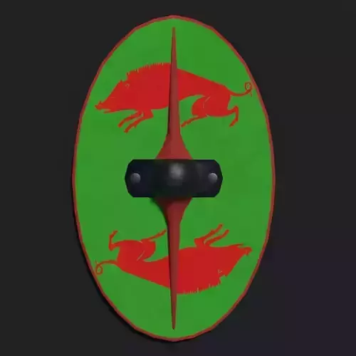 Gallic Shield Low-poly 3D model